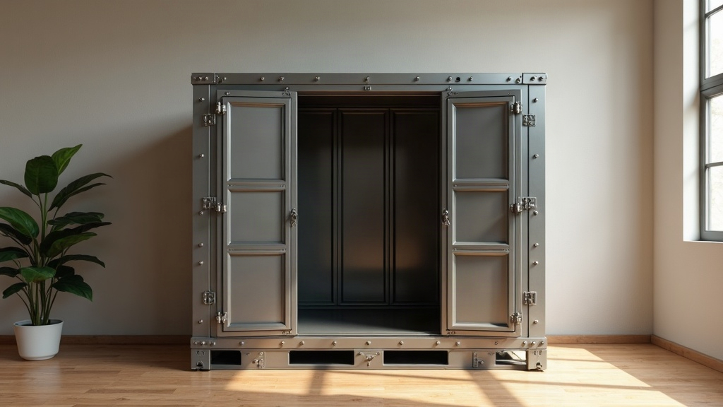 Heavy-duty dog crate for large breeds in use